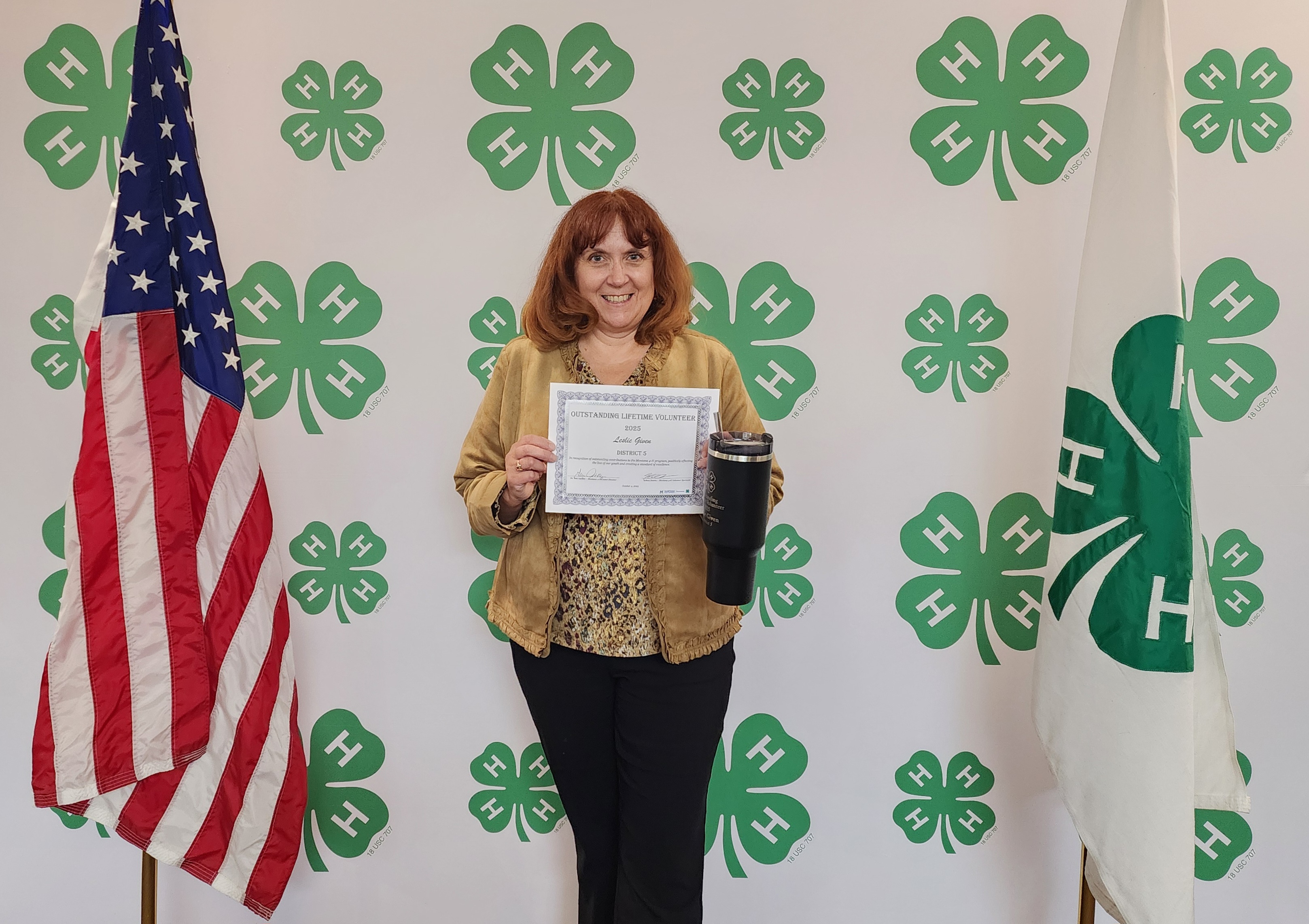 Leslie Given receiving the 2025 Montana Leslie Given receiving her Lifetime Volunteer Award.